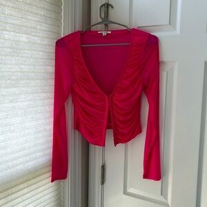 Hot pink mesh long sleeve